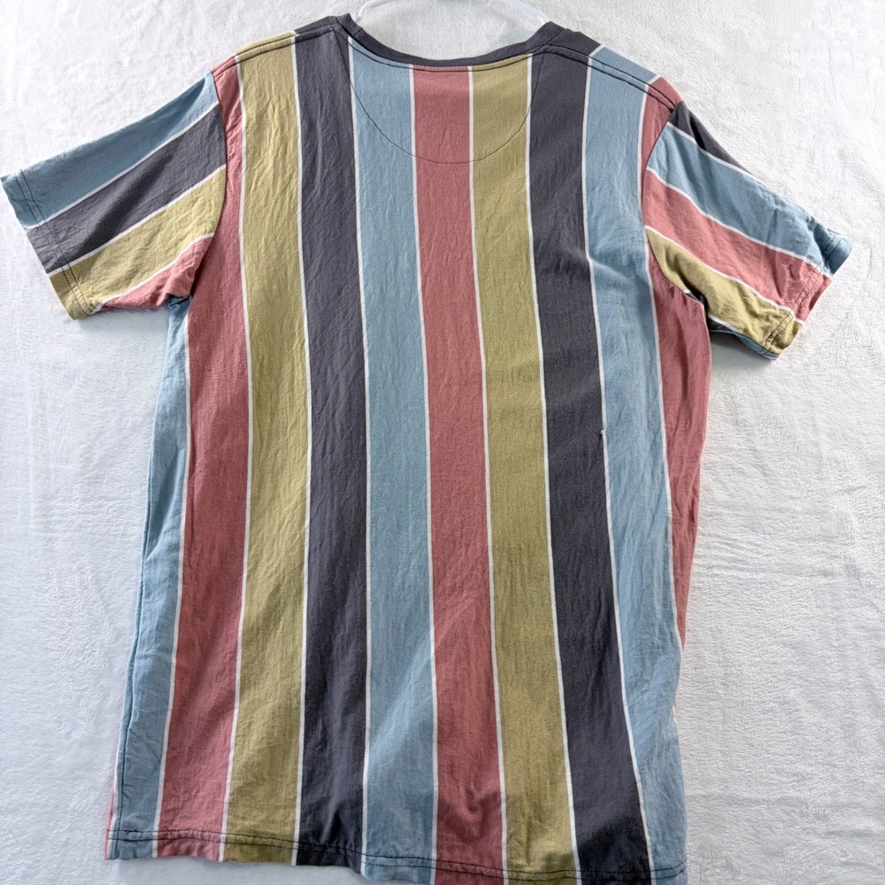Free Planet T-Shirt Vertical Stripe Multi-Color Crew Neck FT9K77DRU Size Large - Picture 2 of 7